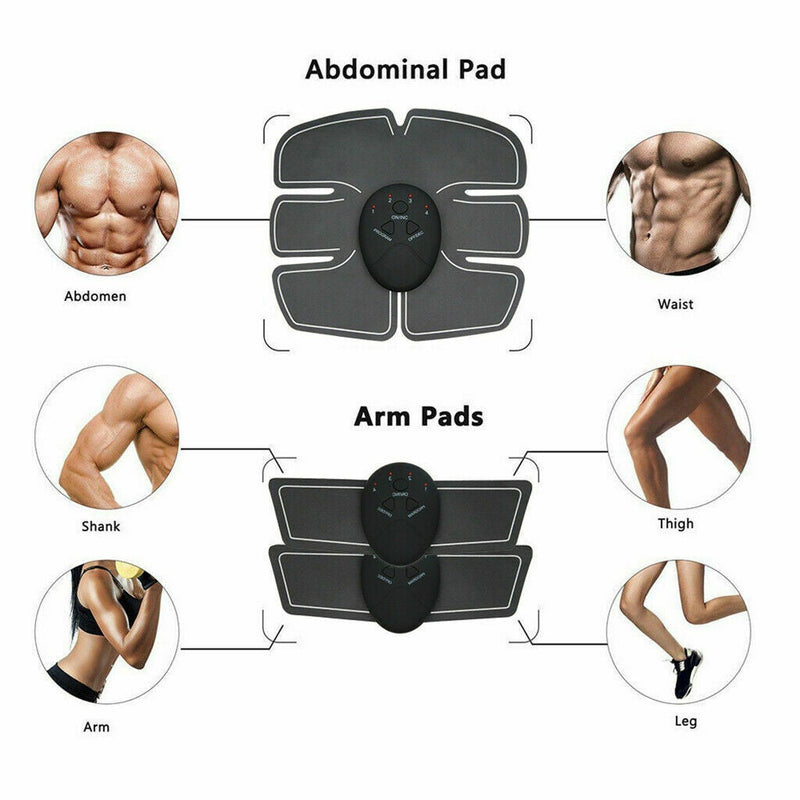 ABS Abdominal Muscle Trainer EMS Stimulator Toning Belt Smart Home Training Set