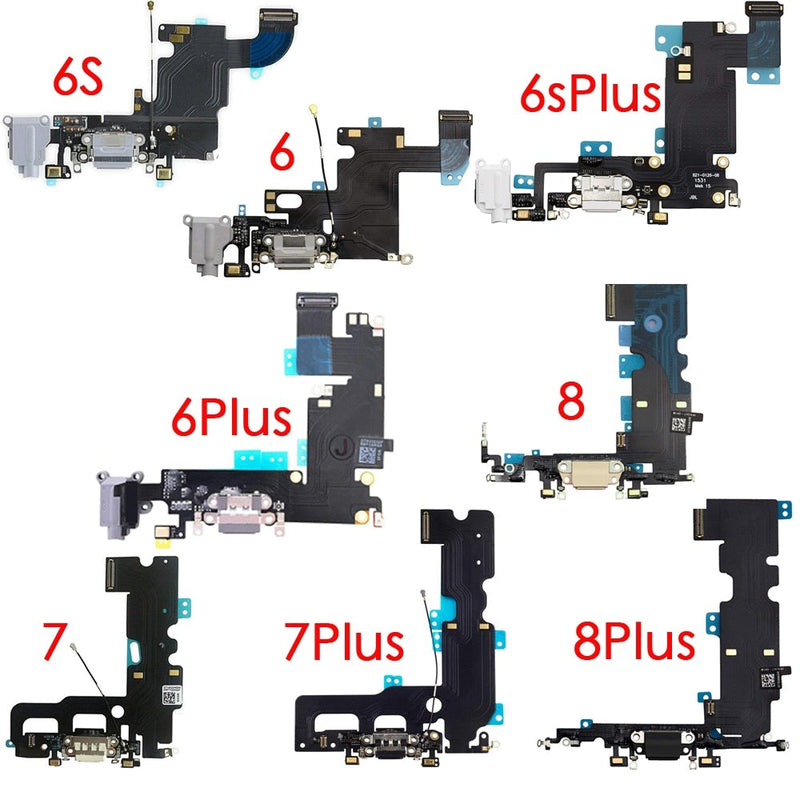 iPhone 7 8 Plus 6s Dock Connector Port Microphone Flex Cable Charge Replacement