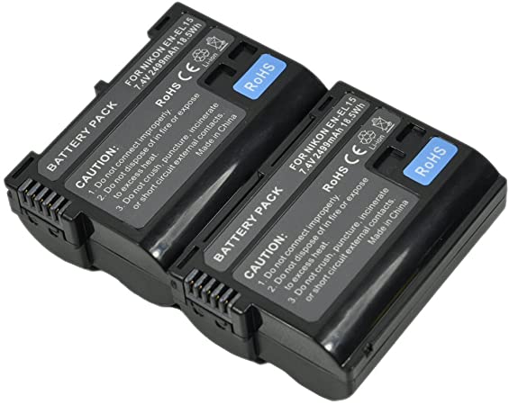 2x EN-EL15 Battery for Nikon D7000 D7100 D7200 D610 D600 D750 D800 D810 OZ