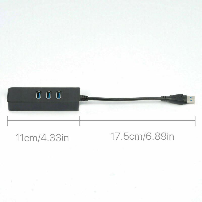 USB 3.0 Hub Adapter with Gigabit 1000/M RJ45 USB LAN Mac PC | 4K Support