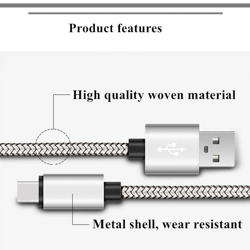 Fast Charger USB C Type-C Data Cable For Pixel 6 Pro 5 Samsung S8 S9 S10 S20 S20+ S21 Fold Flip 3 Note 20