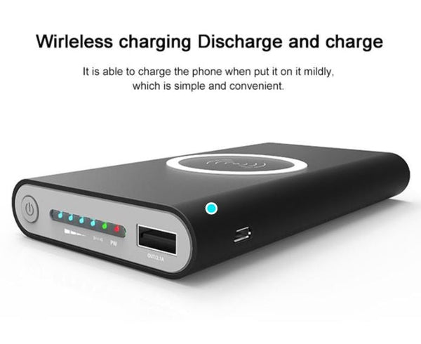 Qi Wireless Charger portable Powerbank 10000mAh Battery iPhone 12 11 X 8 SAMSUNG