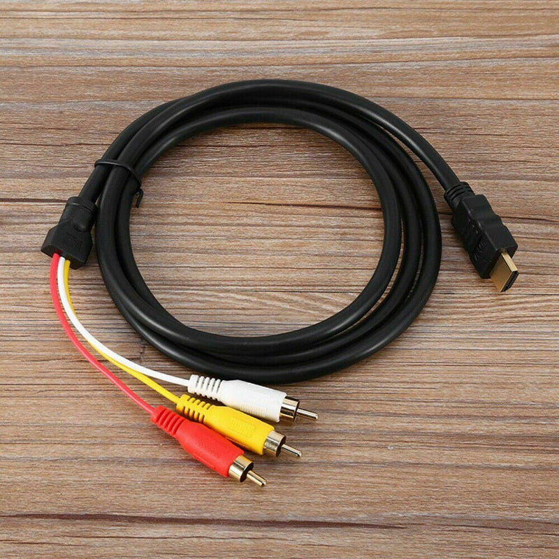 HDMI to RCA Cable 1.5 HDMI Male to 3RCA AV Composite Male Connector Adapter Cable Cord Video Audio AV Cable Adapter for 1080P HDTV