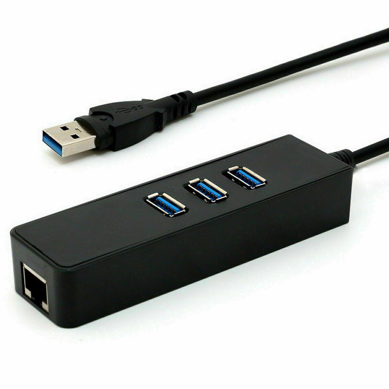 USB 3.0 Hub Adapter with Gigabit 1000/M RJ45 USB LAN Mac PC | 4K Support