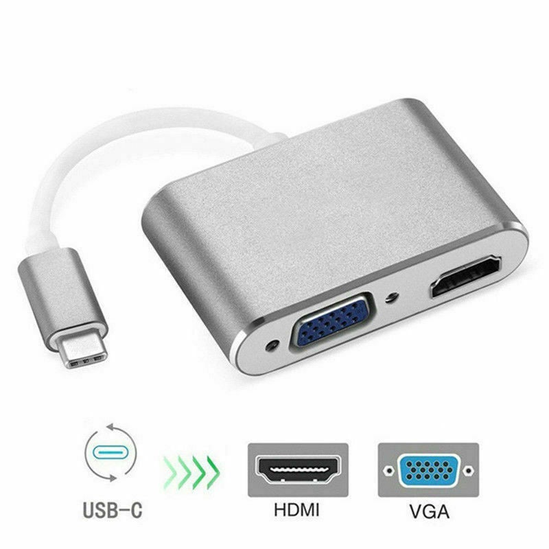 Type c to HDMI USB c to HDMI VGA Adapter Hub 4K 3IN1 for MacBook pro ChromeBook