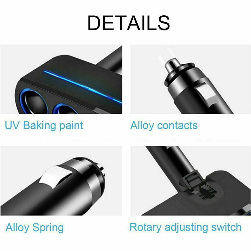 Car Charger Cigarette Lighter Double Power Adapter Socket Splitter Dual USB AUS