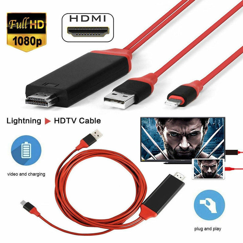 For iPhone to HDMI Cable Digital TV AV Adapter For iPhone 12 Pro 11 X XS MAX 8 7