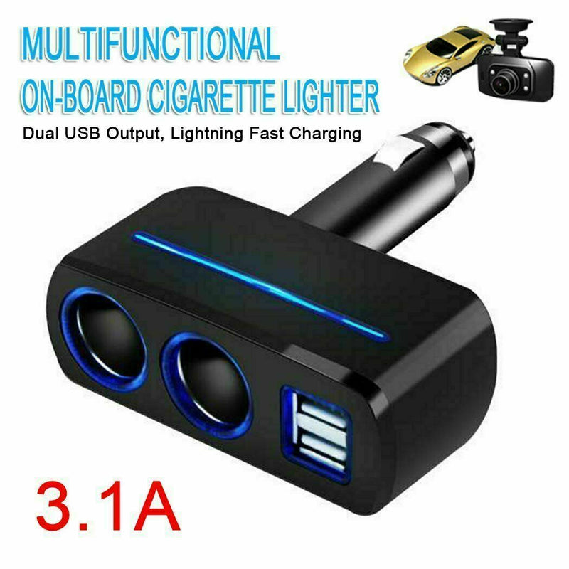 Car Charger Cigarette Lighter Double Power Adapter Socket Splitter Dual USB AUS