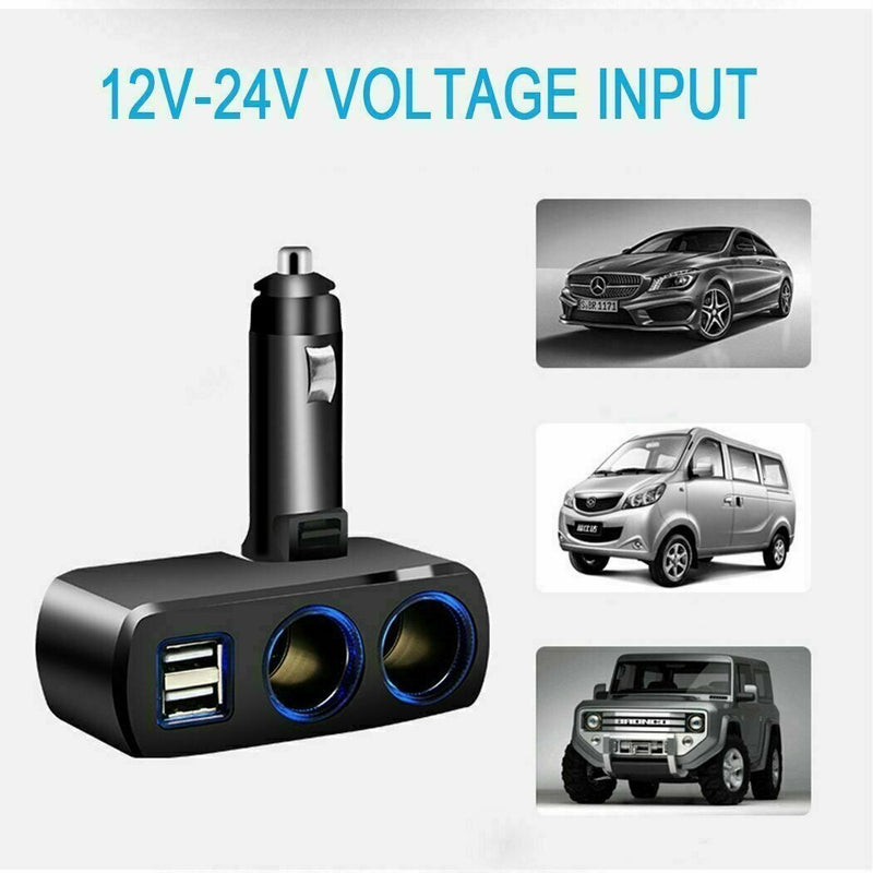 Car Charger Cigarette Lighter Double Power Adapter Socket Splitter Dual USB AUS