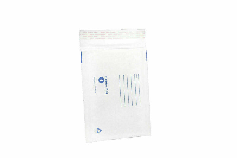 200x Bubble Mailer 140x210mm Padded Envelope White Kraft Paper Plain Bag