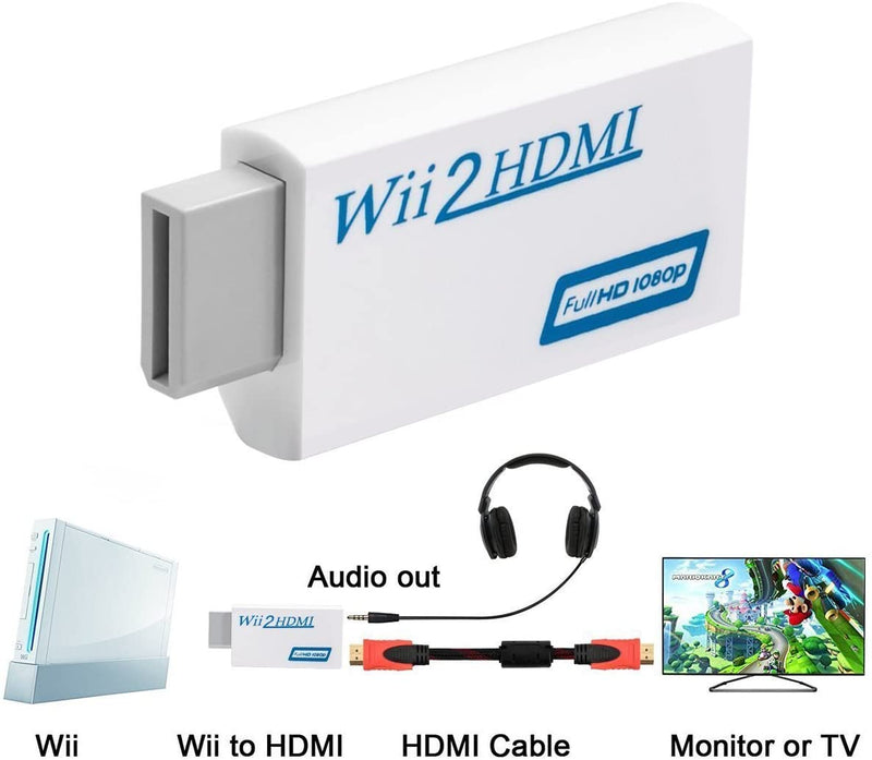 Wii/Wii U HDMI Adapter Wii to HDMI Converter Adapter HD Audio Video Output