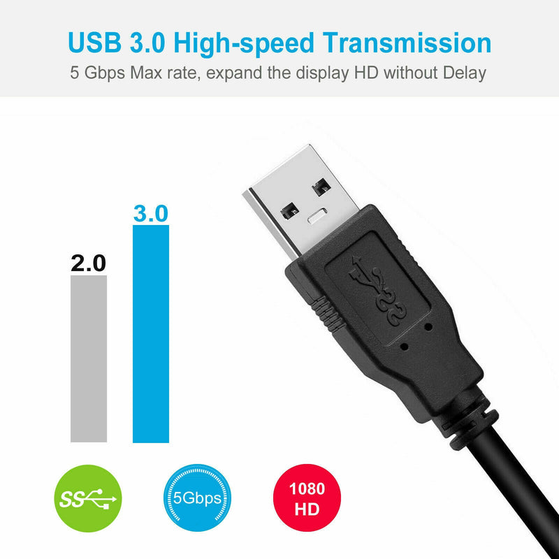 USB 3.0 Male to HDMI Female Adapter Converter Cable for Windows Mac HD 1080 YK