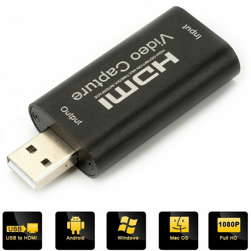 HDMI to USB Video Capture Card Screen Record 1080P HD Game Video Live Streaming Recorder