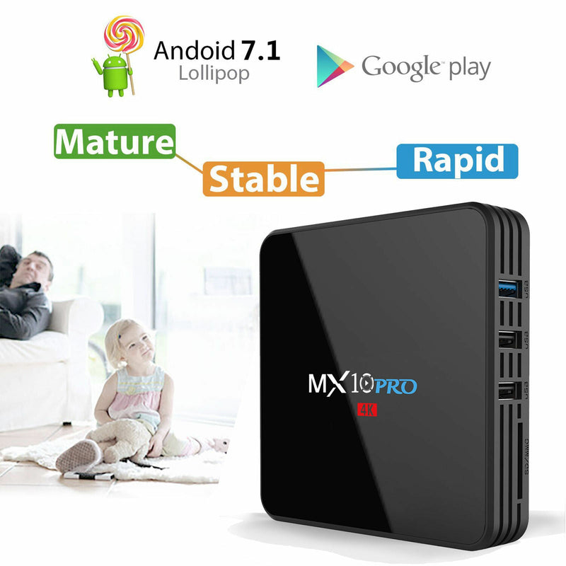 2020 MX10 PRO 3D TV BOX Player Android 9.1 KDI 18 Smart 4+32GB Quad Core 6K AU