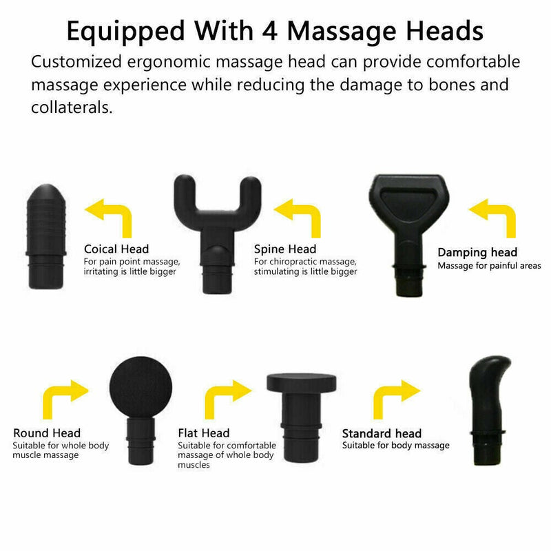 Powerful 6 Heads LCD Massage Gun Percussion Vibration Muscle Therapy Deep Tissue