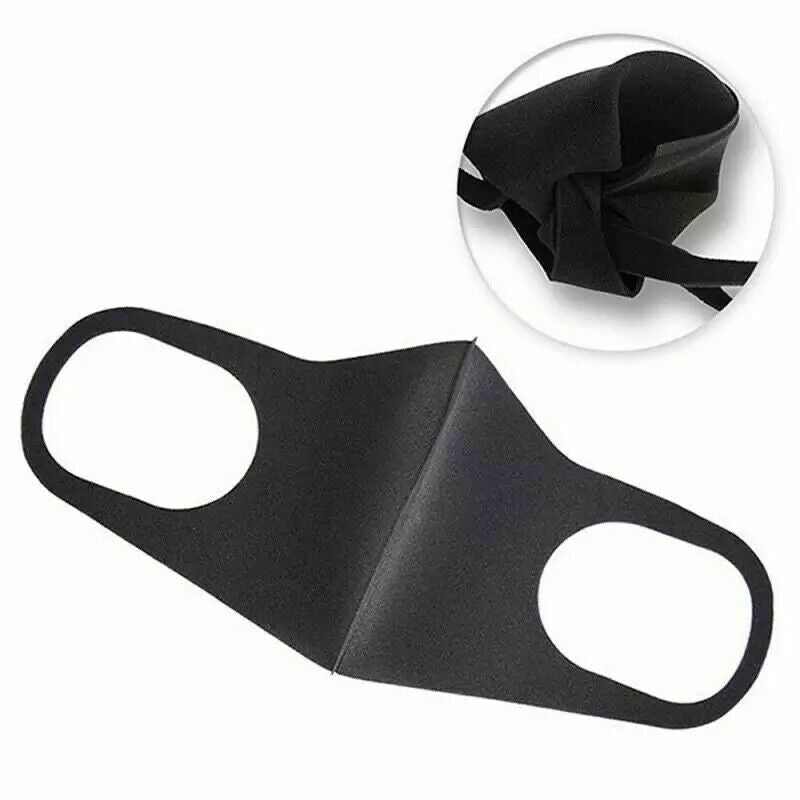 5Pcs Face Mask Reusable Washable Mouth Cover Unisex Masks Protective Adult (Black)