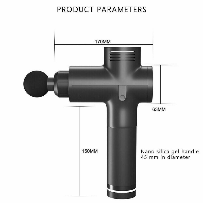 Cordless Strong Massage Gun LCD Deep Tissue Percussion Massager Muscle + 6 Heads