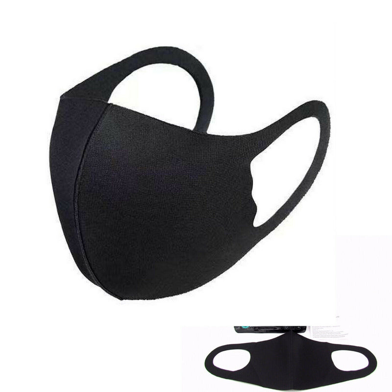 5Pcs Face Mask Reusable Washable Mouth Cover Unisex Masks Protective Adult (Black)