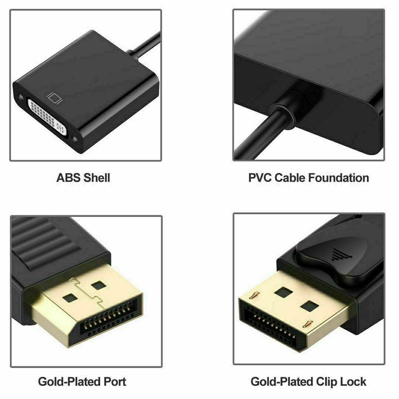 DP Display Port DisplayPort Male To DVI Female Converter Adapter Cable