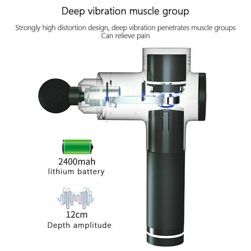 Powerful 6 Heads LCD Massage Gun Percussion Vibration Muscle Therapy Deep Tissue