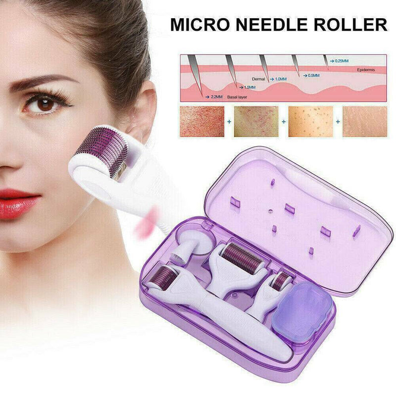 Titanium Derma Roller Dermaroller Kit Set Micro Needle Skin Care Anti Aging