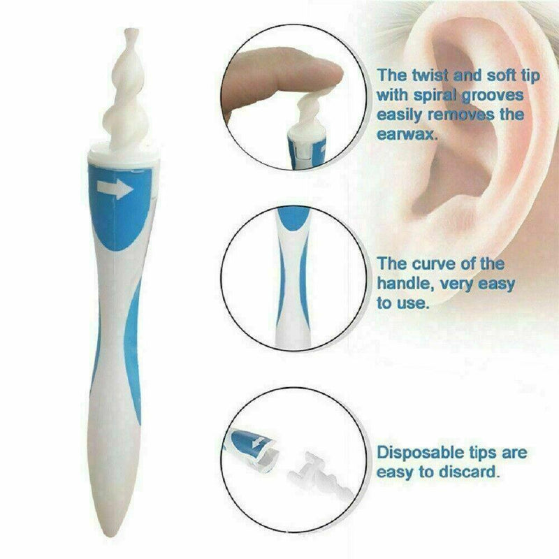 Household Safety Ear Cleaner Ear Wax Cleaner Earwax Remover Tool Ear Wax Remover Soft Silicone Spiral Earwax Remover Tool