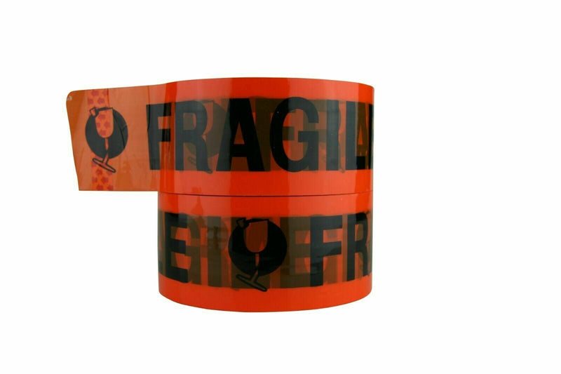 6 Rolls Fragile Packaging Tape Heavy Duty Sticky Packing Adhesive Thickness 45 Micron [48mm x 75 metres]