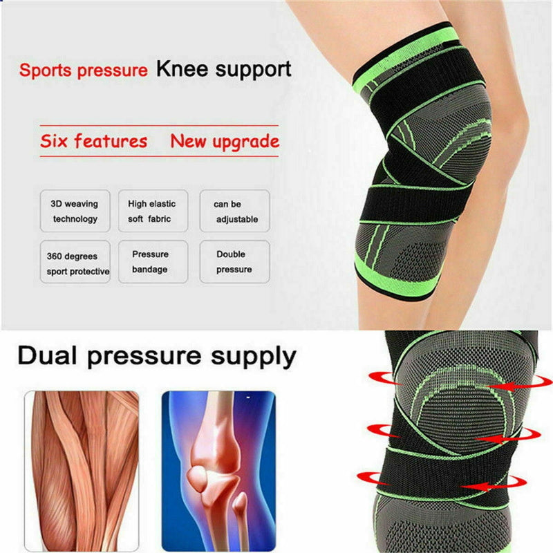 3D Weaving Knee Brace Breathable Sleeve Support Running Jogging Sports Leg