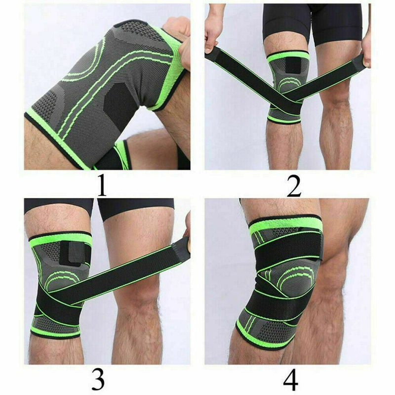 3D Weaving Knee Brace Breathable Sleeve Support Running Jogging Sports Leg