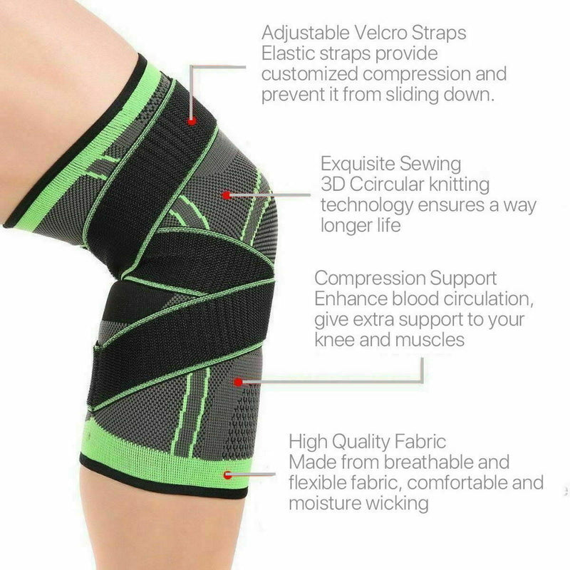 3D Weaving Knee Brace Breathable Sleeve Support Running Jogging Sports Leg