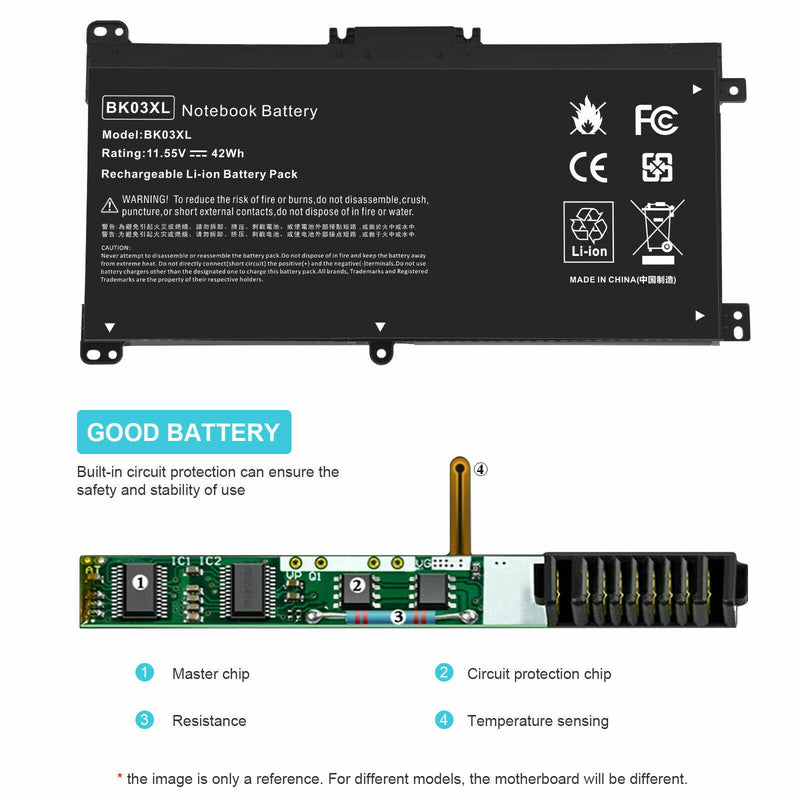 BK03XL Battery for Hp Pavilion x360 14-ba series HSTNN-UB7G TPN-W125 916366-541