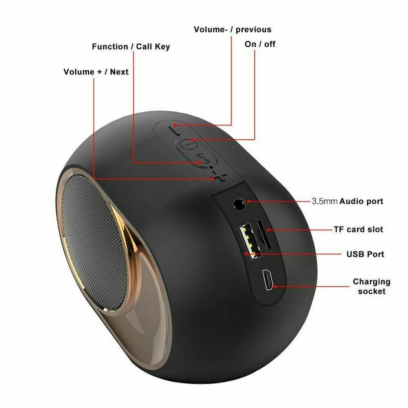 Wireless Bluetooth 5.0 Speaker TF/ Udisk/AUX/FM 3D Stereo Super Bass Subwoofer