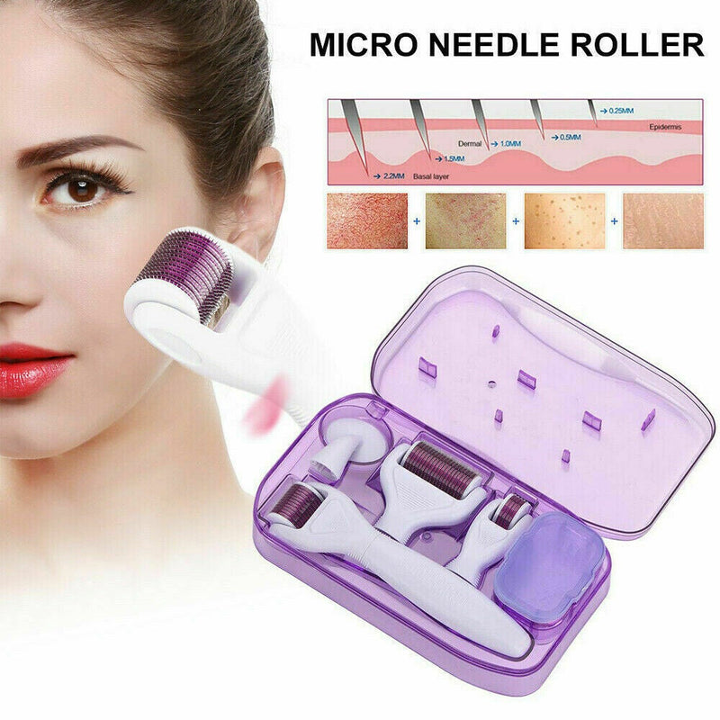 Titanium Derma Roller Dermaroller Kit Set Micro Needle Skin Care Anti Aging