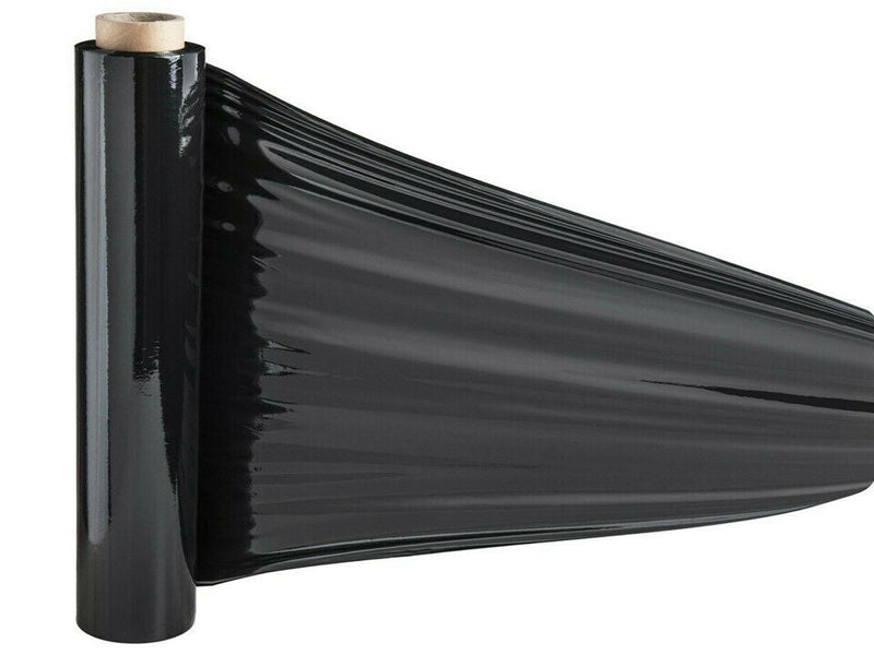 Stretch Film BLACK Hand Use 500mm x 450m | 25UM Pallet Shrink Wrap 1 / 2 / 4 / 8