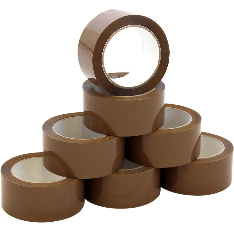 6 Pack | Brown Packing Tape Packaging Tape Adhesive Bulk Buy Cheap House Move