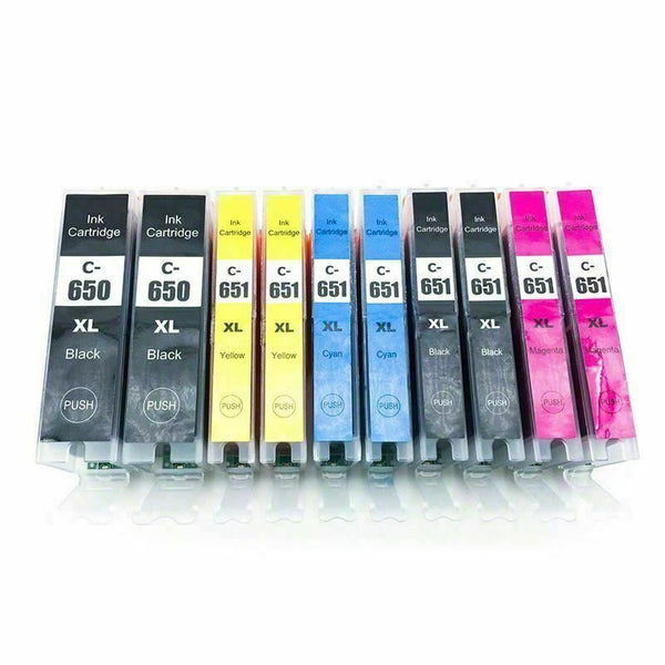 10 Pack x CLI 651 XL PGI 650 Ink for Canon Pixma IP7260 MX926 MG5460 MX920