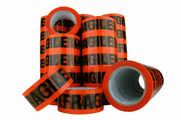 6 Rolls Fragile Packaging Tape Heavy Duty Sticky Packing Adhesive Thickness 45 Micron [48mm x 75 metres]