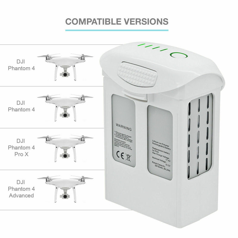 Replacement Battery for DJI Phantom 4 / 4 Pro Intelligent Flight with Fast Charge