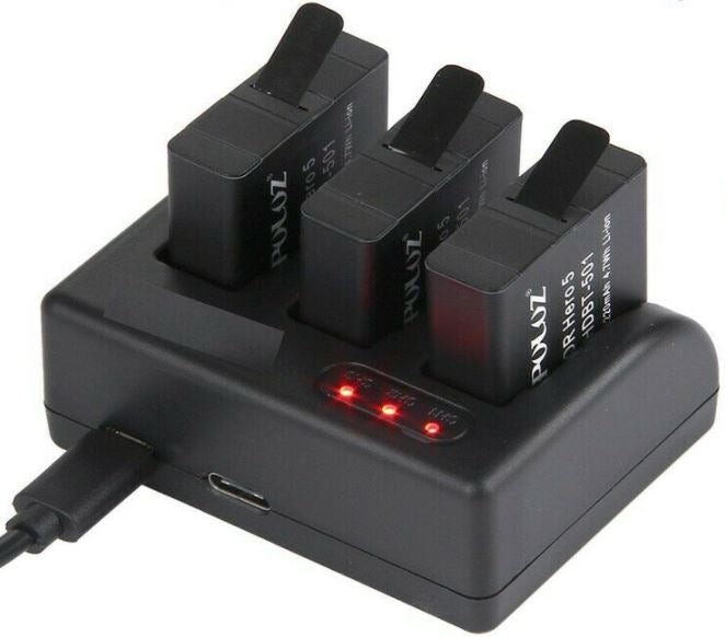 Fast Charging Triple USB Charger Kit for GoPro HERO 9 8 7 6 5 3+ 3